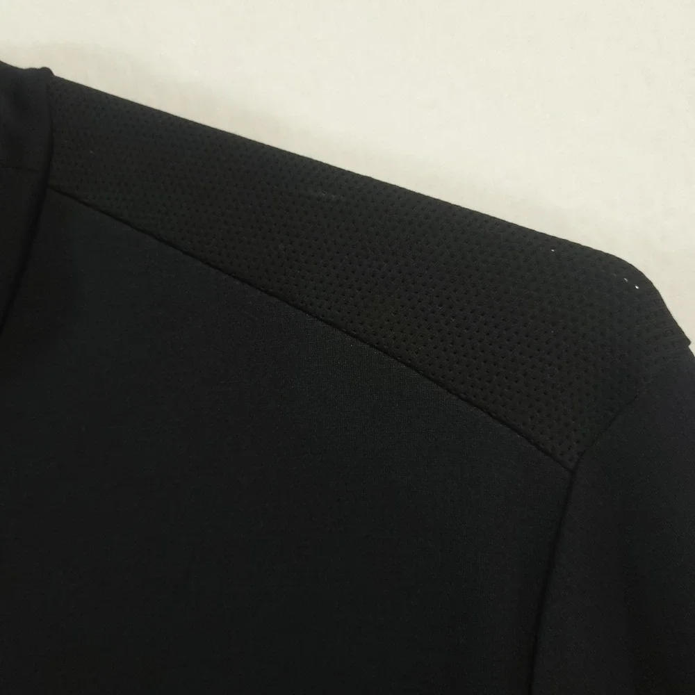 Nike Shirt Quarter Zip Pullover Mens XL Black Teal Fit Dry Golf Long Sleeve